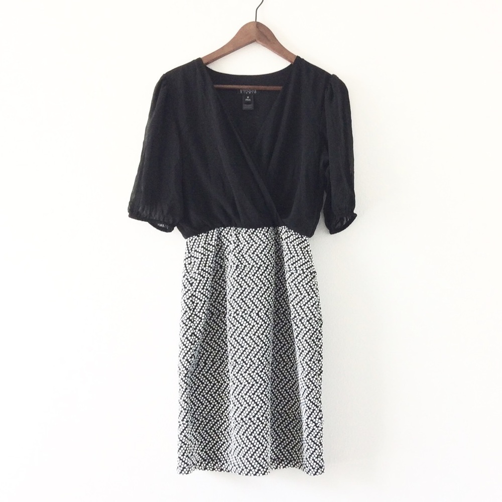 Enfocus Studio A-line Black and White Dress